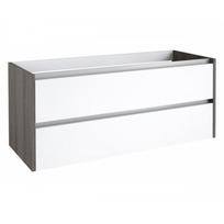 Apatinė spintelė po praustuvu Kame City BU/12-3DR/11D1P1, Balta blizgi / pilkas uosis, 120 cm