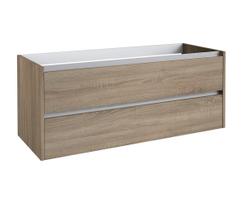 Apatinė spintelė po dvigubu praustuvu Kame City BUD/12-3DR/10P1, Pilkas ąžuolas, 120 cm