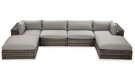 Lauko baldai kampinė sofa iš ratano RASEL