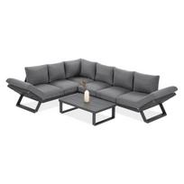 Kampinė lauko sofa TROFE tamsiai pilka