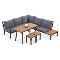 Lauko baldai kampas HAMILTON DINING Dark Grey - AVRAHOME