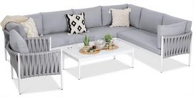 Lauko baldai kampas MONZA Caffe + fotelis White - AVRAHOME