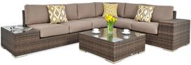 Lauko baldai kampinė sofa AVOCADO Brown