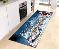 Neslystantis kilimėlis virtuvei Kalėdų Kaimas 50x160cm