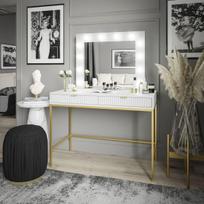 Kosmetinis staliukas KARD Gold Baltas