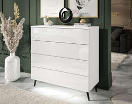 Komoda AVRA White Black (Blizgi)