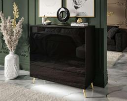 Komoda AVRA Black Gold (Blizgi)