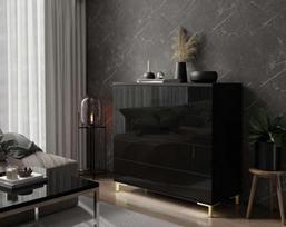 Komoda LUNA Black Gold (Blizgi)