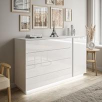 Komoda LUNA II White Push (Blizgi)