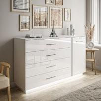 Komoda LUNA II White Silver (Blizgi)