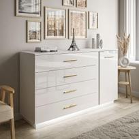 Komoda LUNA II White Gold+ (Blizgi)