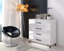 Komoda Luna White Black (Blizgi)