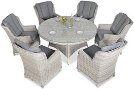 Lauko baldų komplektas iš technoratano RAVENA – Balta/Pilka (White Grey)