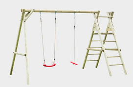 Medinės sūpynės Palmako, 195 cm, rudos