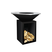 Lauko grilis su dėže malkoms OFYR CLASSIC STORAGE 85-100, juoda