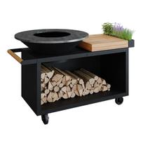 Lauko grilis OFYR ISLAND BLACK 100-100 PRO Teak Wood