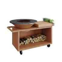 Lauko grilis OFYR Island Corten 100 PRO Teak Wood