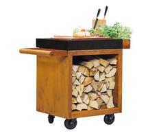 Stalas su dėže malkoms OFYR CORTEN/BLACK 65, MP-65-PRO-CD