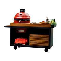 Kamado stalas OFYR Black 135 PRO Teak Wood BGE, O-K-T-B-135-PRO-TW-BGE