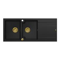 Dviguba plautuvė Quadron Evan 121, HQE11650U7_PVDG1_P2O, anglies/aukso