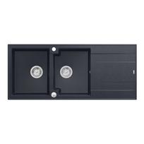 Dviguba plautuvė Quadron Evan 121, HQE11650U8_BS_P2O, juodas deimantas