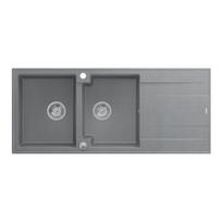 Dviguba plautuvė Quadron Evan 121, HQE11650U5_BS_P2O, sidabrinis akmuo