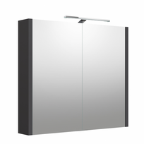 Veidrodinė spintelė su apšvietimu LED, IP44 Kame Urban 2002505, pilka matinė, 80 cm