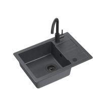 Plautuvė su maišytuvu Quadron GO SMART VERY BLACK, TQ6244GSBLM