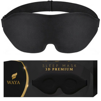 Akių kaukė miegui WAYA 3D Premium Memory Foam EM-S1, juoda