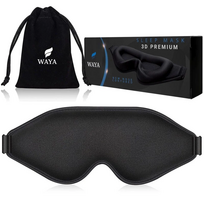 Akių kaukė miegui su maišeliu WAYA 3D Premium EM-SV2, juoda