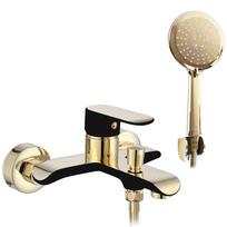 Vonios maišytuvas REA Bloom su dušo komplektu, Black/Gold