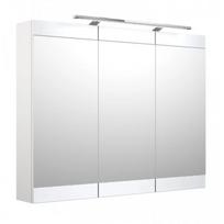 Veidrodinė spintelė su apšvietimu LED, IP44 Serena Retro, balta blizgi, 100 cm, 1302711