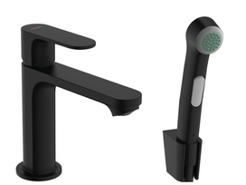 Praustuvo maišytuvas su bide dušeliu ir žarna Hansgrohe Rebris S, 72215670, juodas matinis
