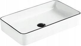 Praustuvas montuojamas ant stalviršio Mexen Nadia, 60 cm, White/Black edge