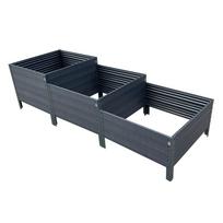 GPPS modulinė pakelta lysvė KLASIKA Woodlook (laiptai), antracitinė spalva (pilka)