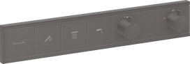 Potinkinis termostatinis dušo maišytuvas Hansgrohe RainSelect 15381340, šlifuoto juodo chromo