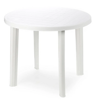 Lauko stalas Diana Tondo, baltas, 90 cm x 90 cm x 72 cm