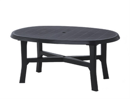 Lauko stalas Progarden Danubio Oval, pilkas, 165 cm x 110 cm x 72 cm
