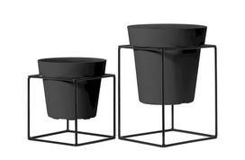 Nicoli vazonų Arkè 15-16 su stovais komplektas Small, antracito spalvos