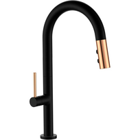 Virtuvinis maišytuvas REA Apollo Black/Rose Gold, REA-B9600, su ištraukiama žarna
