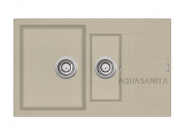 Virtuvės plautuvė Aquasanita Tesa SQT151W 111 Silica, uždaromas ventilis