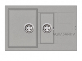 Virtuvės plautuvė Aquasanita Tesa SQT151W 220 Argent, uždaromas ventilis
