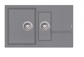 Virtuvės plautuvė Aquasanita Tesa SQT151W 202 Aliumetallic, uždaromas ventilis