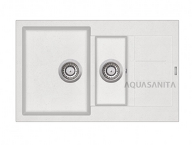 Virtuvės plautuvė Aquasanita Tesa SQT151W 710 Alba, uždaromas ventilis