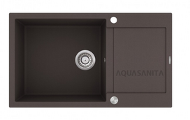 Virtuvės plautuvė Aquasanita TesaPlus SQT104AWP 120 Cerrus, ventilis valdomas paspaudžiant mygtuką
