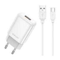 Įkroviklis Jellico EU01 2.4A USB + Type-C baltas