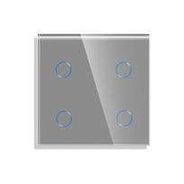 Keturpolis sensorinis jungiklio dangtelis Feelspot, pilkas, 47x47mm