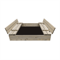 Smėlio dėžė Bonus Orbis, 120x120cm, su patiesalu, pilka