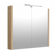 Veidrodinė spintelė su apšvietimu Raguvos Baldai, LED, IP44, šviesus ąžuolas, 80 cm, 1402535