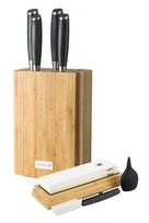 Peilių rinkinys bambuko bloke G21 Gourmet Damascus, 6002223, 4 vnt + šlifavimo akmuo